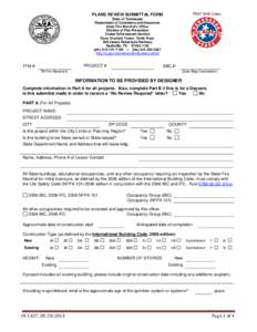 PRSF 2006 Codes  PLANS REVIEW SUBMITTAL FORM State of Tennessee Department of Commerce and Insurance State Fire Marshal’s Office