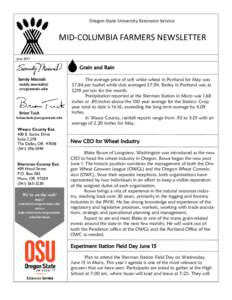 Oregon State University Extension Service  MID-COLUMBIA FARMERS NEWSLETTER June[removed]Grain and Rain