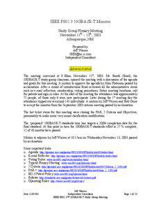 IEEE P802.3 10GBASE-T Minutes Study Group Plenary Meeting November 11th – 13th, 2003