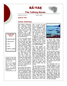 The Talking Raven VOLUME 3, ISSUE 2 AUGUST[removed]Quileute Tribe