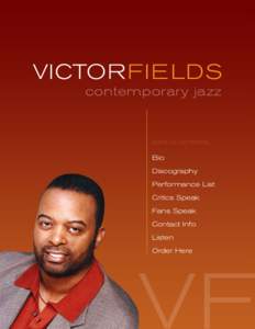 VICTORFIELDS contemporary jazz table of contents  Bio
