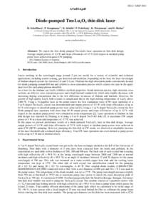 Diode-pumped Tm:Lu2O3 thin disk laser