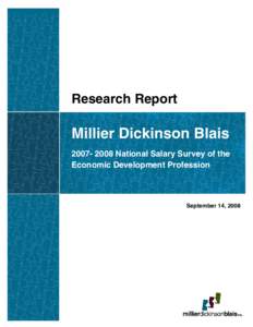 Research Report  Millier Dickinson BlaisNational Salary Survey of the Economic Development Profession