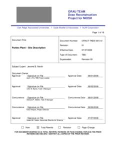 ORAU TEAM Dose Reconstruction Project for NIOSH Oak Ridge Associated Universities I Dade Moeller & Associates I MJW Corporation Page 1 of 18
