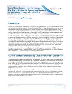 Auto Brightness: How to Improve the Android Mobile Operating System in Handheld Consumer Devices