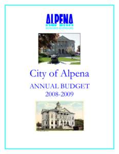 City of Alpena ANNUAL BUDGET TABLE OF CONTENTS Page No.