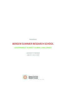 Bergen / Research / Academia / Geography of Europe / Institute for Research in Economics and Business Administration / Chr. Michelsen Institute / University of Bergen / Global governance