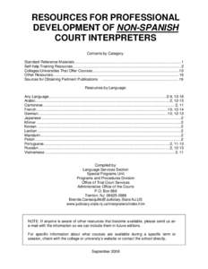 Resources for Professional Development of Non-Spanish Court Interpreters