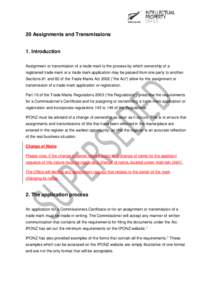 Microsoft Word - Website content TM Practice Guideline 20. Assignments and Transmissions - Superseded 03 May 2013
