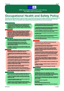 OHS policy poster  OHSD_001 NSW Department of Education and Training and NSW TAFE Commission