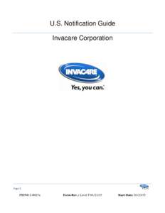 U.S. Notification Guide Invacare Corporation Page 1  PRFM12-0027a