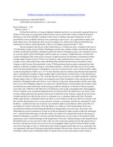 Southern Campaign American Revolution Pension Statements & Rosters Pension Application of John Bell S30272 Transcribed and annotated by C. Leon Harris State of Kentucky } SS Marion County } On this the fourth day of Augu