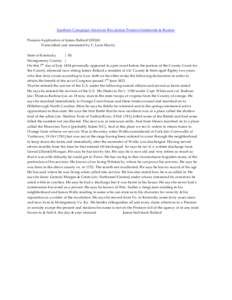 Southern Campaign American Revolution Pension Statements & Rosters Pension Application of James Ballard S30260 Transcribed and annotated by C. Leon Harris State of Kentucky } SS. Montgomery County }