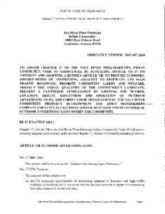 PART II- CODE OF ORDINANCES Chapter l 7 DEVELOPMENT, REAL PROPERTY AND HOUSING Salt River Pima-Maricopa Indian CommunityEast Osborn Road