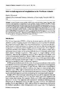 Journal of Plankton Research Vol.18 no.2 pp[removed],1996  Diel vertical migration of zooplankton in the Northeast Atlantic Karen J.Heywood School of Environmental Sciences, University of East Anglia, Norwich NR4 7TJ, UK