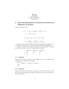 Exam 22 March 2013 Eco 569 of QEF Master Benoit Mojon  1