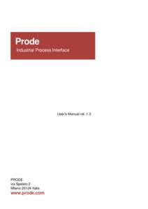 Prode Industrial Process Interface User’s Manual rel[removed]PRODE