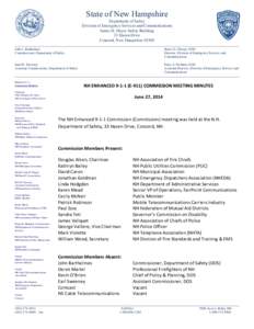 State of New Hampshire Department of Safety Division of Emergency Services and Communications James H. Hayes Safety Building 33 Hazen Drive Concord, New Hampshire 03305
