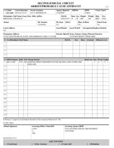 SECOND JUDICIAL CIRCUIT ARREST/PROBABLE CAUSE AFFIDAVIT [ x ] Adult Arrest Datetime [ ] Juvenile[removed]:52