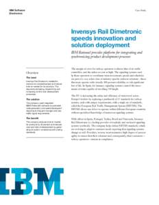 IBM Software Electronics Case Study  Invensys Rail Dimetronic