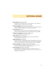 Editorial Board.fm Page xv Friday, June 25, [removed]:41 AM  EDITORIAL BOARD Dana G. Allen, DVM, MSc, DACVIM Professor and Chair, Department of Clinical Studies, Ontario Veterinary