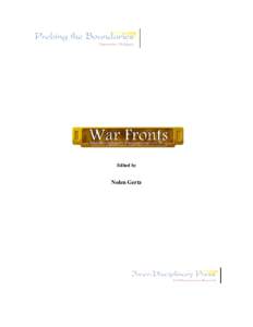 Edited by  Nolen Gertz War Fronts: Interdisciplinary Perspectives on