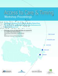 Workshop Proceedings Developing a National Action Plan to Improve Patient Flow, Service Access and Monitor Health System Performance for Spinal Cord Injury Care The Access to Care and Timing Workshop was organized by: Dr