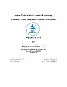 National Information Assurance Partnership Common Criteria Evaluation and Validation Scheme ®  TM