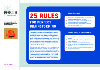 25 RULES > // THIS CHECKLIST IS PART OF THE INNOVATION EXPEDITION, BY GIJS VAN WULFEN. CHECK IT OUT ON AMAZON.COM