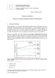 EUROPEAN COMMISSION DIRECTORATE-GENERAL FOR ENERGY Directorate C - Renewables, Research and Innovation, Energy Efficiency C.3 - Energy efficiency  Brussels, February 2012