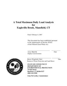 A Total Maximum Daily Load Analysis