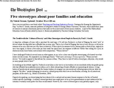 Five stereotypes about poor families and education | The Answer Sheet  http://www.washingtonpost.com/blogs/answer-sheet/wp[removed]five-stereotypes-about-poo... Print