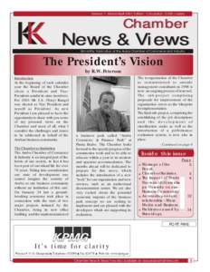 Volume 7- March/April 2001 Edition - Circulation: 5.000 copies  Chamber News & Views Bimonthly Publication of the Aruba Chamber of Commerce and Industry