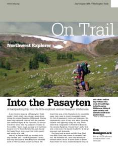 www.wta.org  July+August 2009 » Washington Trails On Trail Northwest Explorer »
