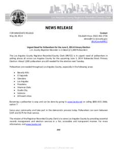 Contact Elizabeth Knox: ([removed]removed] @LACountyRRCC  FOR IMMEDIATE RELEASE