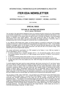 INTERNATIONAL THERMONUCLEAR EXPERIMENTAL REACTOR  ITER EDA NEWSLETTER VOL.9, No. 10  OCTOBER 2000