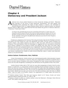 Page 19  Chapter 4 Democracy and President Jackson  A