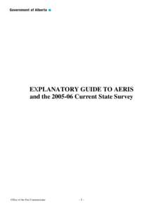 EXPLANATORY GUIDE TO AERIS and the[removed]Current State Survey Office of the Fire Commissioner  -1-