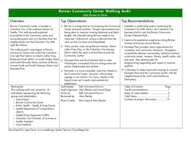 Rainier Community Center Walking Audit[removed]