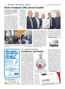 6  Nachrichten • Wir gratulieren • impulse Gundeldinger Zeitung, 6. Mai 2015