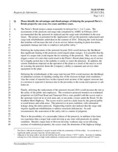 Requests for Information  NLH-NP-004 NP 2015 CBA Page 1 of 2