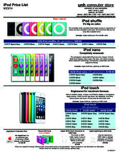 unh computer store  iPod Price List[removed]university of new hampshire