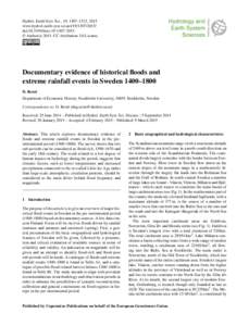 Hydrol. Earth Syst. Sci., 19, 1307–1323, 2015 www.hydrol-earth-syst-sci.net[removed]doi:[removed]hess[removed] © Author(s[removed]CC Attribution 3.0 License.  Documentary evidence of historical floods and