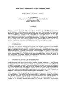 Study of GOES Winds Impact in Eta Data Assimilation System  W. Paul Menzel 1 and Steven J. Nieman[removed]NOAA/NESDIS 2 - Cooperative Institute for Meteorological Satellite Studies