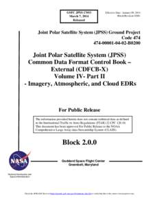 Common Data Format Control Book - External Volume IV - Part 1 - Imagery, Atmospheric, and Cloud EDRs