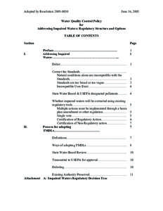 Hydrology / Earth / Water management / Total maximum daily load / Clean Water Act / California State Water Resources Control Board / Water quality / Title 40 of the Code of Federal Regulations / United States Environmental Protection Agency / Water / Environment / Water pollution