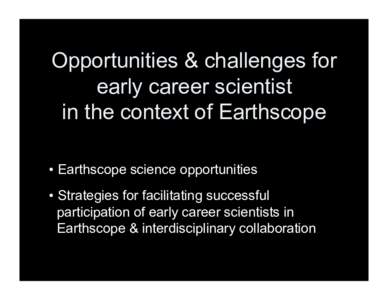Geology / Paul Silver / GPS / Earthscope / Geodesy