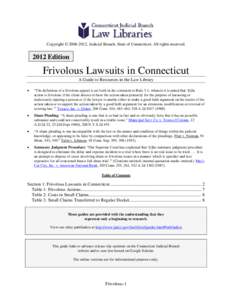 Frivolous Lawsuits in Connecticut