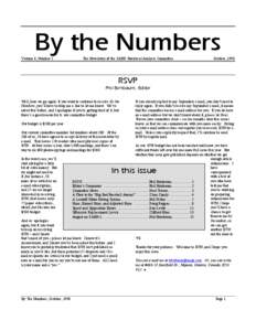 By the Numbers Volume 8, Number 1 The Newsletter of the SABR Statistical Analysis Committee  October, 1998