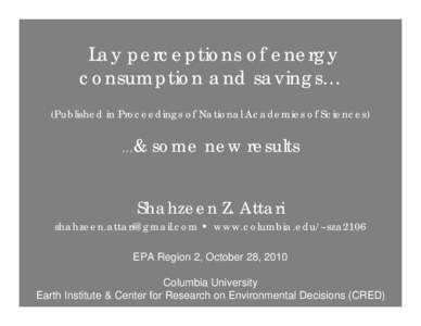 Lay Perceptions of Energy Consumption and Savings